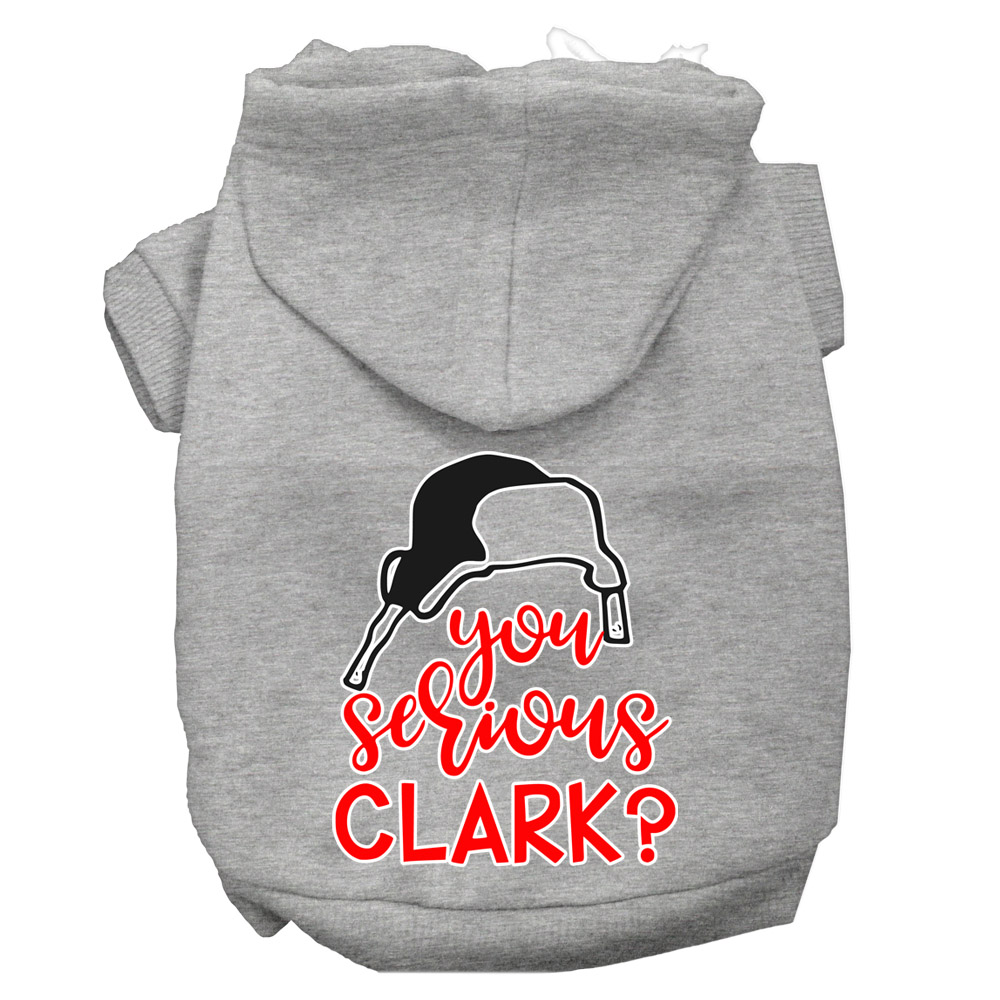 You Serious Clark? Screen Print Dog Hoodie Grey XXL